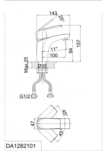 Смеситель для раковины D&K Rhein Feuerbach (DA1282101) фото 6