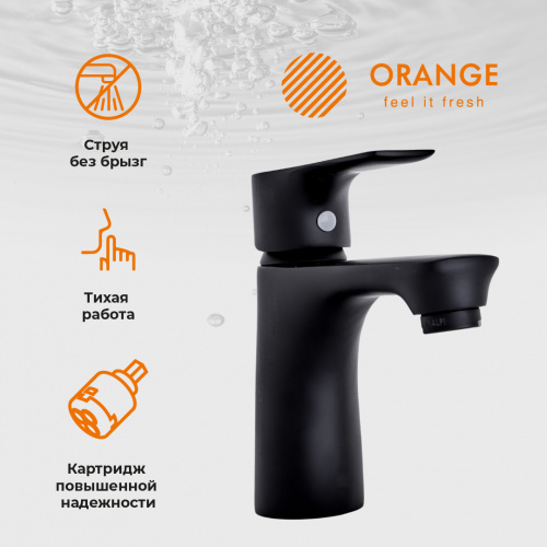 Смеситель для раковины Orange Aristo M19-021b черный фото 10