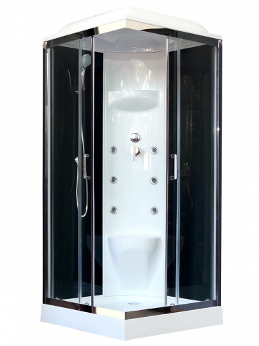 Душевая кабина Royal Bath  RB 80HP7-BT-CH (черное/прозрачное)