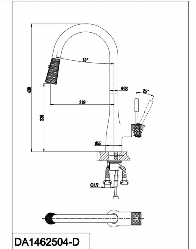 Смеситель для кухни D&K Rhein.Schiller (DA1462504D) фото 2