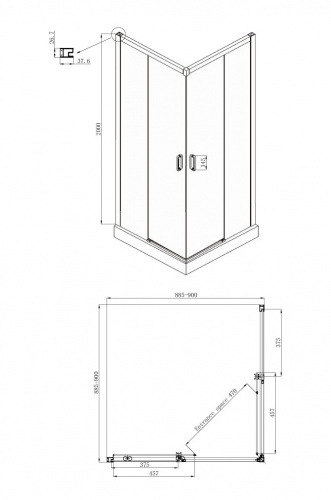 Душевое ограждение Ambassador Queen 11011104 (900x900x2000), 1 место фото 9