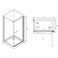 Душевой уголок RGW PA-48 (PA-03 + Z-12 + держатель) Прозрачное 900x900