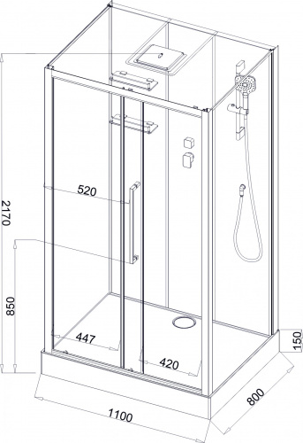 Душевая кабина Acquazzone Bogema 110 фото 3