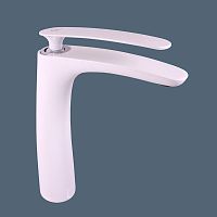 TG130.5BC TIGRIS - смеситель для умывальника высокий, БЕЛЫЙ ГЛЯНЦЕВЫЙ/ХРОМ RAV Slezak