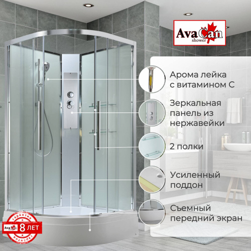Душевая кабина AvaCan EM3090NT без крыши прозрачная фото 2