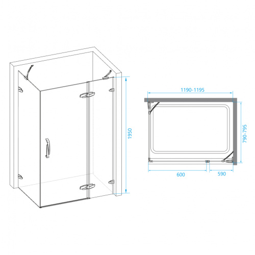 Душевой уголок RGW SA-41 Прозрачное 800x1200 фото 7