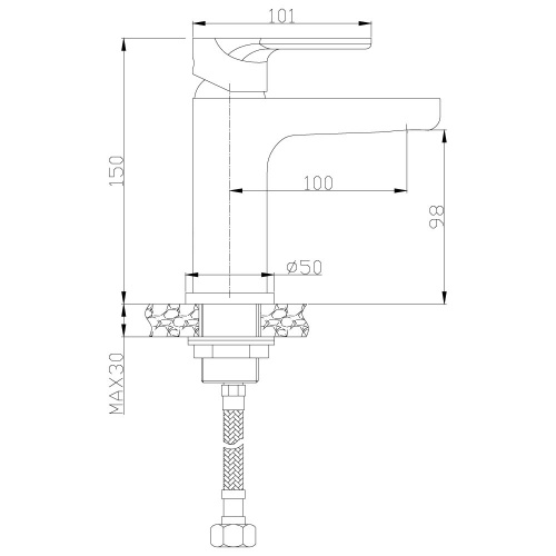 Смеситель для раковины Rossinka RS33 (RS33-11U) фото 2