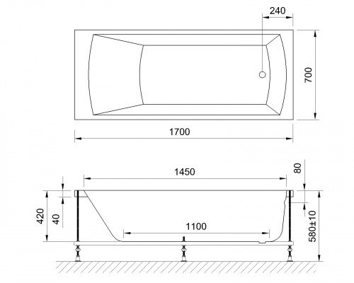 Гидромассажная ванна Royal Bath  VIENNA STANDART 170x70x58 фото 4
