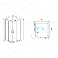 Душевой уголок RGW PA-31 Прозрачное 1000x1000