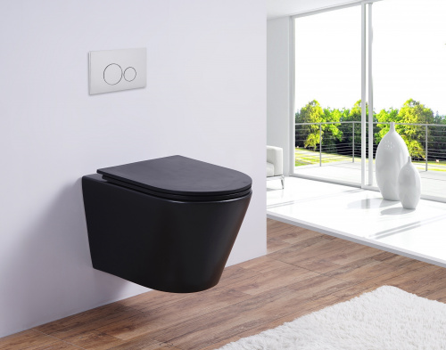 Унитаз подвесной Esbano CLAVEL (Matt Black). Размер: 480x360x355.