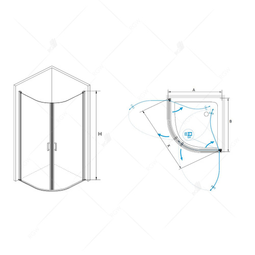 Душевой уголок RGW LE-54 Прозрачное 800x800
