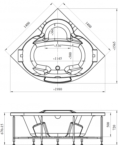 Акриловая ванна Radomir «Сорренто 2» фото 3