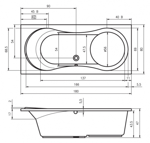 Ванна акриловая Tofield фото 2