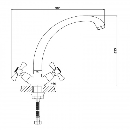 Смеситель для кухни Orange Classic Pro M72-002cr фото 6