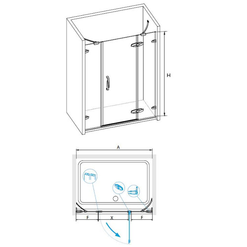 Душевая дверь RGW SA-01 Прозрачное 1200