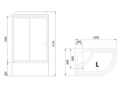 Душевая кабина Royal Bath  RB 8120BK2-M-CH (матовое) левая фото 2