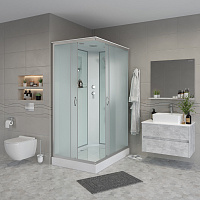 Душевая кабина Niagara NG-43295-14Q (1200х900х2150) низкий поддон(13см) стекло МАТОВОЕ 3 места