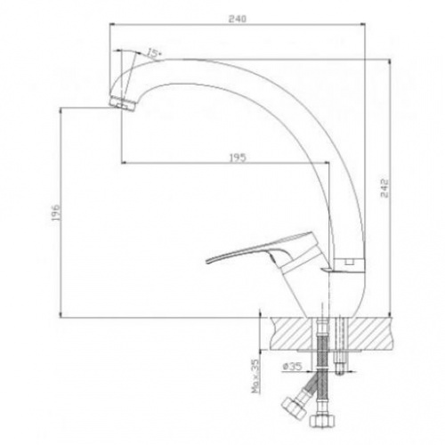 Смеситель для кухонной мойки Rossinka A (A35-25) фото 2