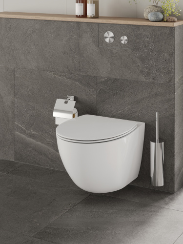Orange C07-150W унитаз подвесной безободковый санфарфор с микролифтом TORNADO, белый фото 10