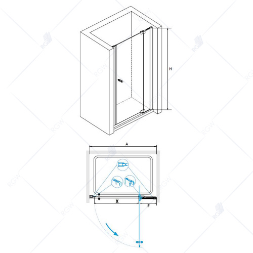 Душевая дверь RGW HO-06 Тонированое (Серое) 650