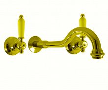 MK531Z MORAVA RETRO - смеситель для умывальника настенный, ЦВЕТ ЗОЛОТО RAV Slezak