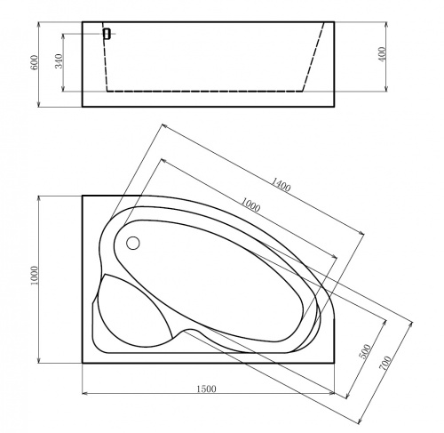 Акриловая ванна Gemy G9009 B R фото 5