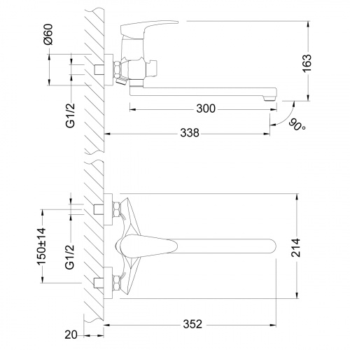 Смеситель для ванны Lemark Linara (LM0451C) фото 3