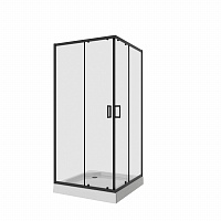 Душевое ограждение Niagara  NG-6808-08 BLACK (90*90*190) квадрат, двери раздвижные, 1 место