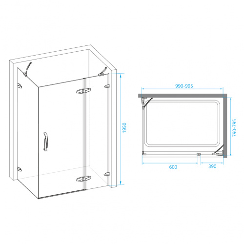 Душевой уголок RGW SA-41 Прозрачное 800x1000 фото 7