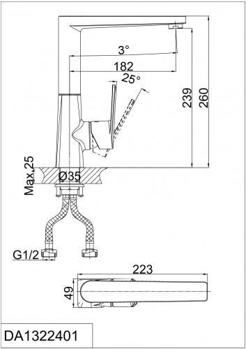 Смеситель для кухни D&K Rhein Lessing (DA1322401) фото 2