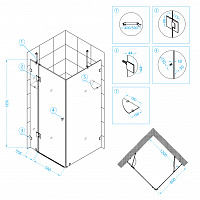 Душевой уголок RGW HO-44 Прозрачное 800x1200