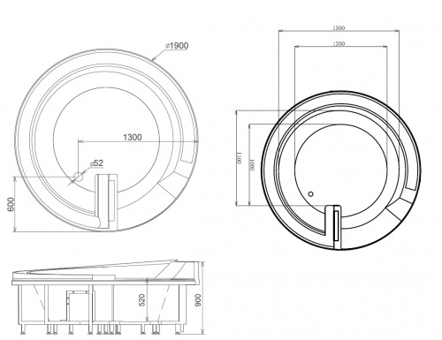 Акриловая ванна Gemy G9090 B фото 6
