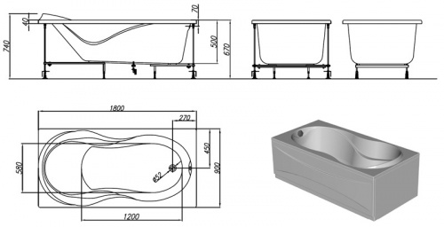 Ванна акриловая Kolpa San Vannesa 180х90 фото 2
