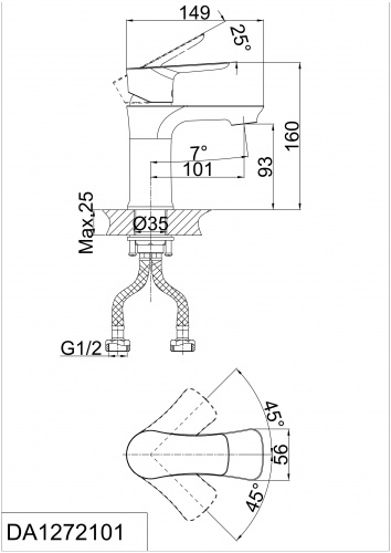 Смеситель для раковины D&K Rhein Reisling (DA1272101) фото 2