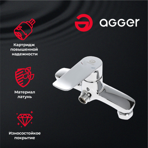 Душевая система Agger Nice A2595200 со смесителем, хром фото 16