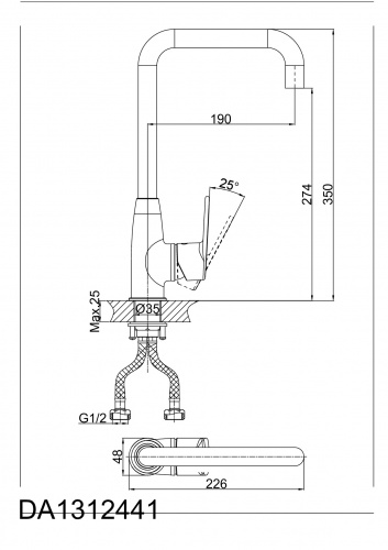Смеситель для кухни D&K Rhein.Speyer (DA1312441) фото 2