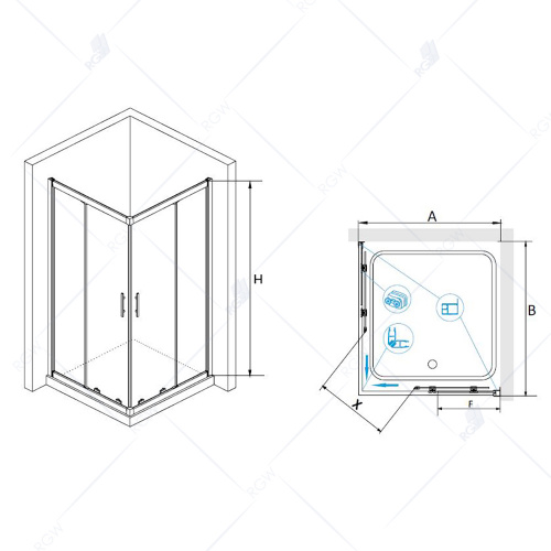 Душевой уголок RGW HO-31 Прозрачное 800x800 фото 3