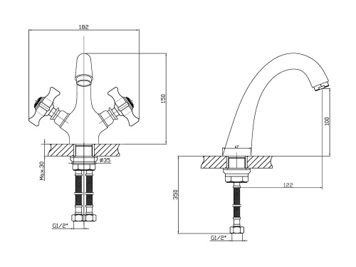 Смеситель для раковины Agger Retro-X A1702100 фото 2