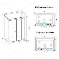 Душевой уголок RGW CL-43 (CL-10 + Z-12) Прозрачное 1800x1000
