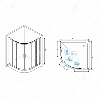 Душевой уголок RGW HO-511 (HO-51 + 2Z-41) Прозрачное 1300x1300
