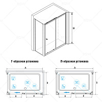 Душевой уголок RGW CL-45 (CL-12 + Z-12) Прозрачное 1000x1000