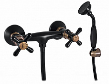 MK180.5/1CMATSM MORAVA - смеситель для душа с лейкой, ЦВЕТ ЧЕРНЫЙ МАТОВЫЙ/БРОНЗА RAV Slezak