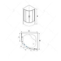 Душевой уголок Dolphin TN-110 + поддон Прозрачное 1000x1000