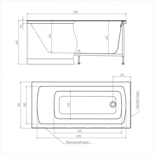 Акриловая ванна Alex Baitler Garda 120х70 пустая фото 3