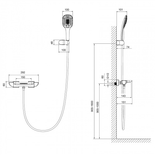 Смеситель для ванны Timo Helmi (4024/00-16Y) фото 2