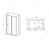 Душевой уголок RGW CL-41 P (CL-21 + 2Z-050-1) Прозрачное 800x900