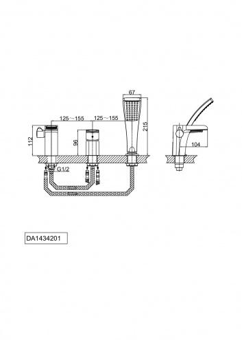 Смеситель для ванны D&K Berlin Freie (DA1434201) фото 2