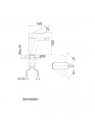Смеситель для биде D&K Berlin Freie (DA1432201) фото 2