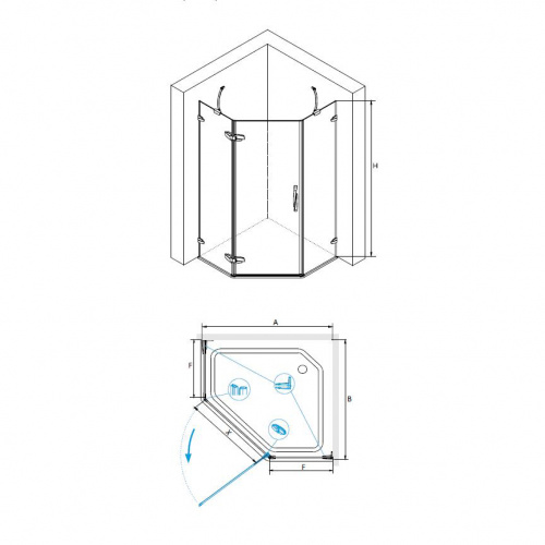 Душевой уголок RGW SA-81 Прозрачное 900x900 фото 2