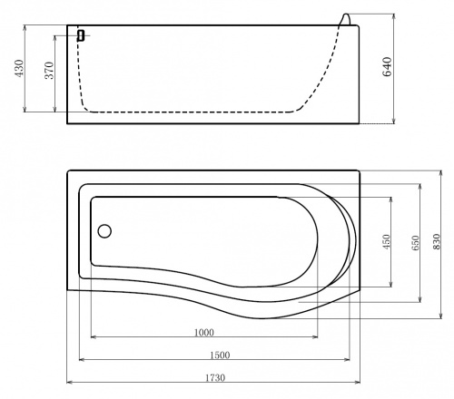 Акриловая ванна Gemy G9010 B L фото 5